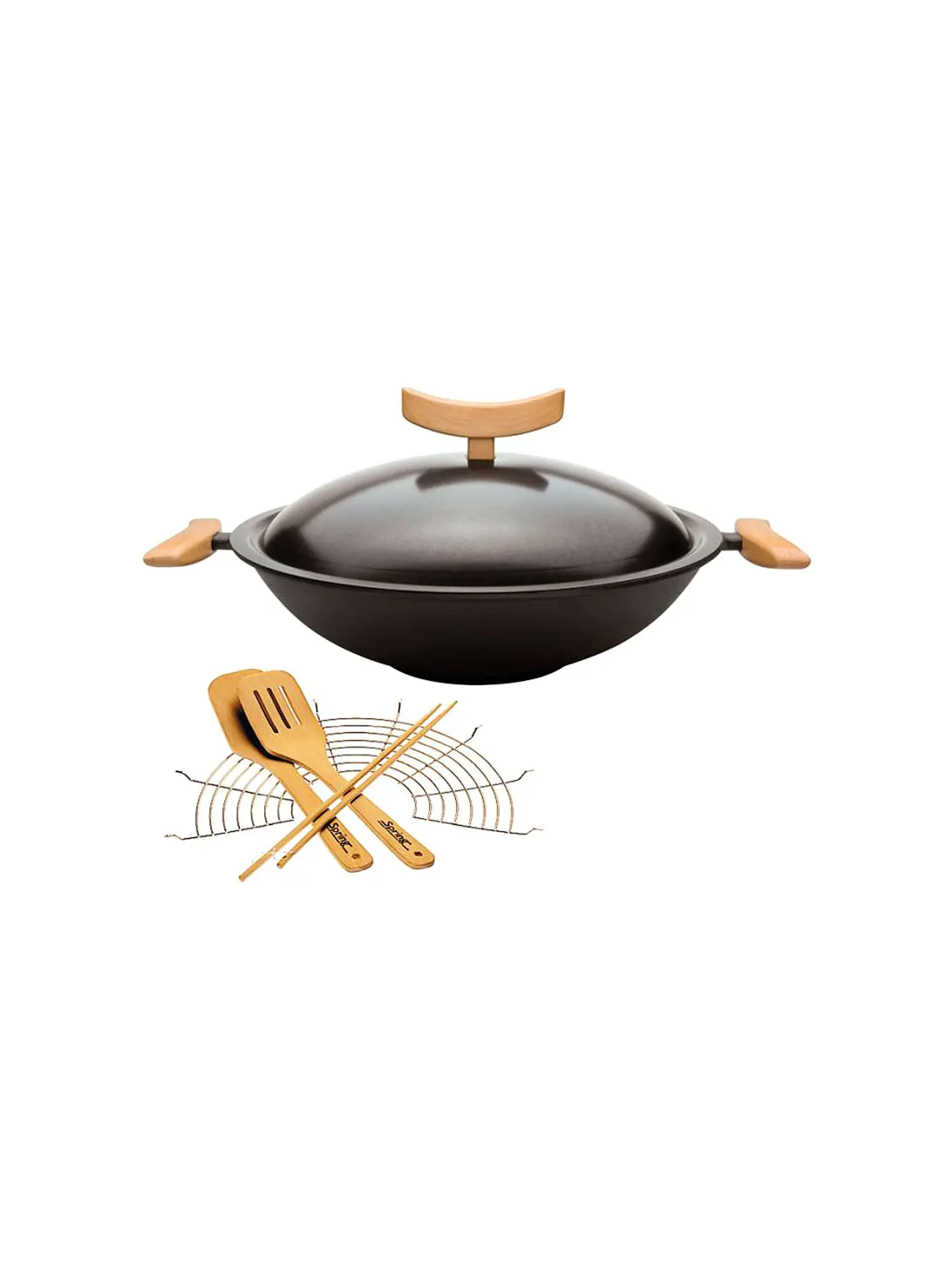 SPRING | Guss-Wok Set mit Rost 35cm | 